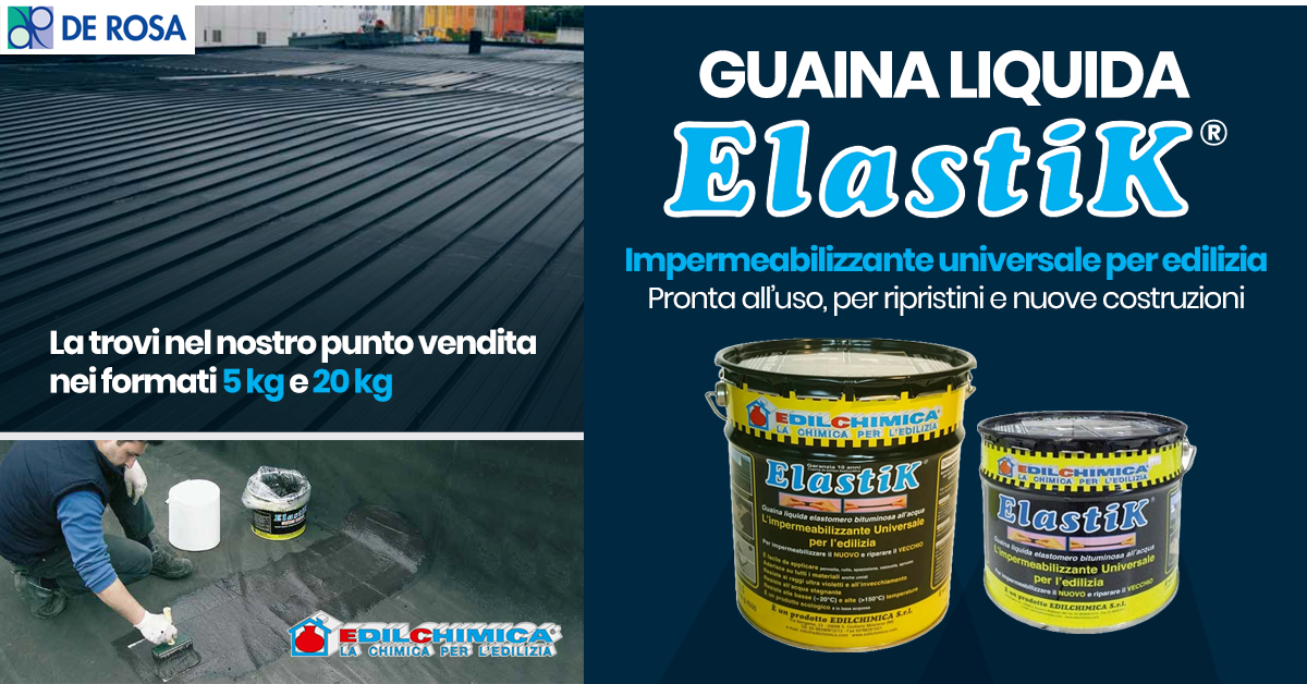 Guaina liquida elastomero bituminosa all’acqua ElastiK Edilchimica