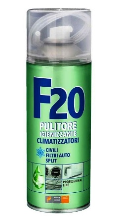 Spray igienizzante f20 condizionatore 400 ml farmicol per civili filtri auto  e split - De Rosa Srl