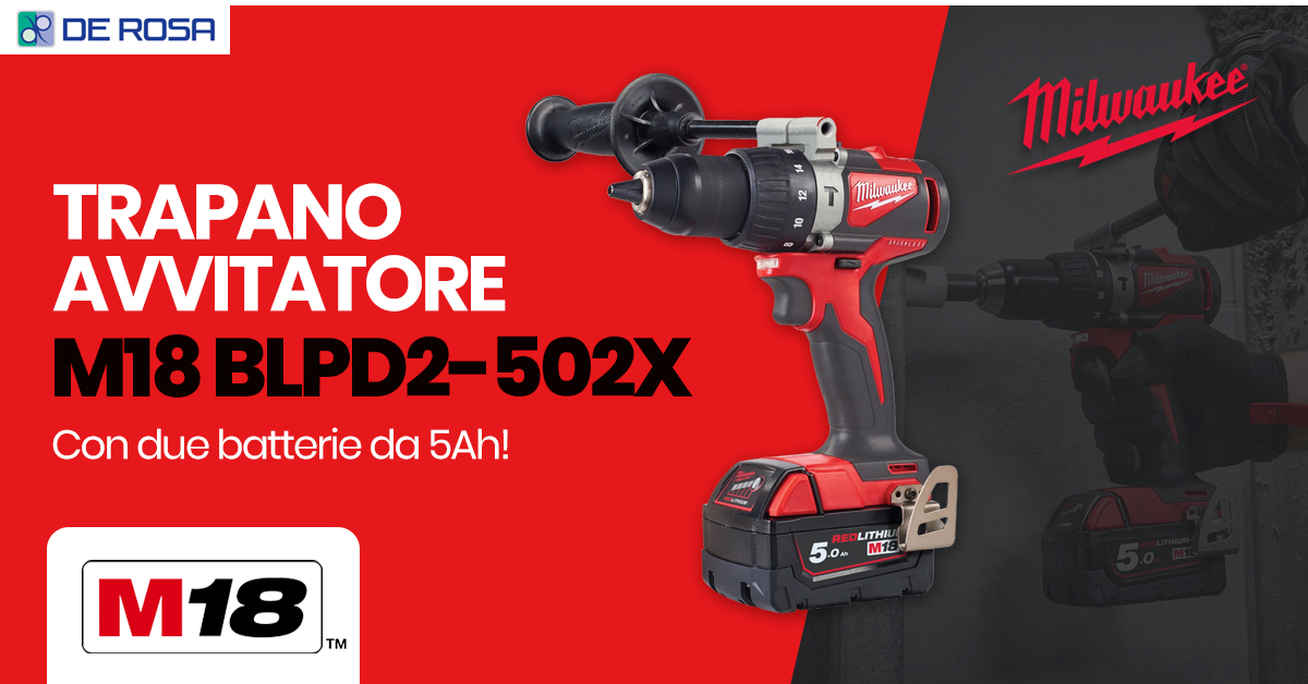 Trapano avvitatore a percussione Milwaukee BLPD2-502X Trapano avvitatore a percussione Milwaukee BLPD2-502X