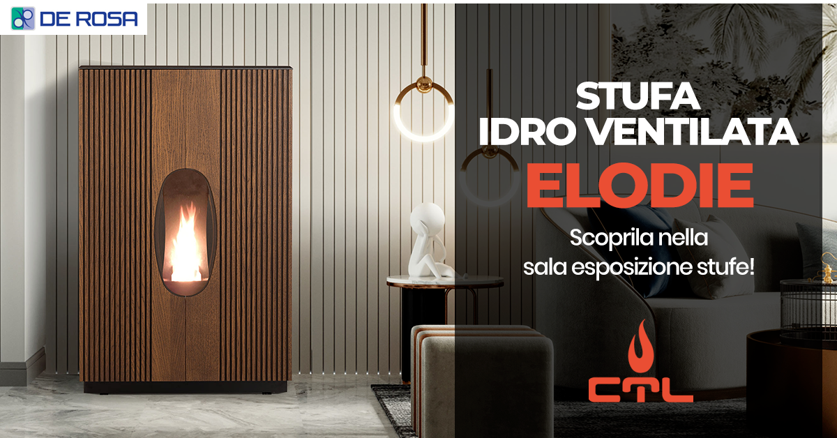 Stufa idro CTL Elodie in esposizione da De Rosa: tecnologia, design e risparmio Stufa idro CTL Elodie in esposizione da De Rosa: tecnologia, design e risparmio